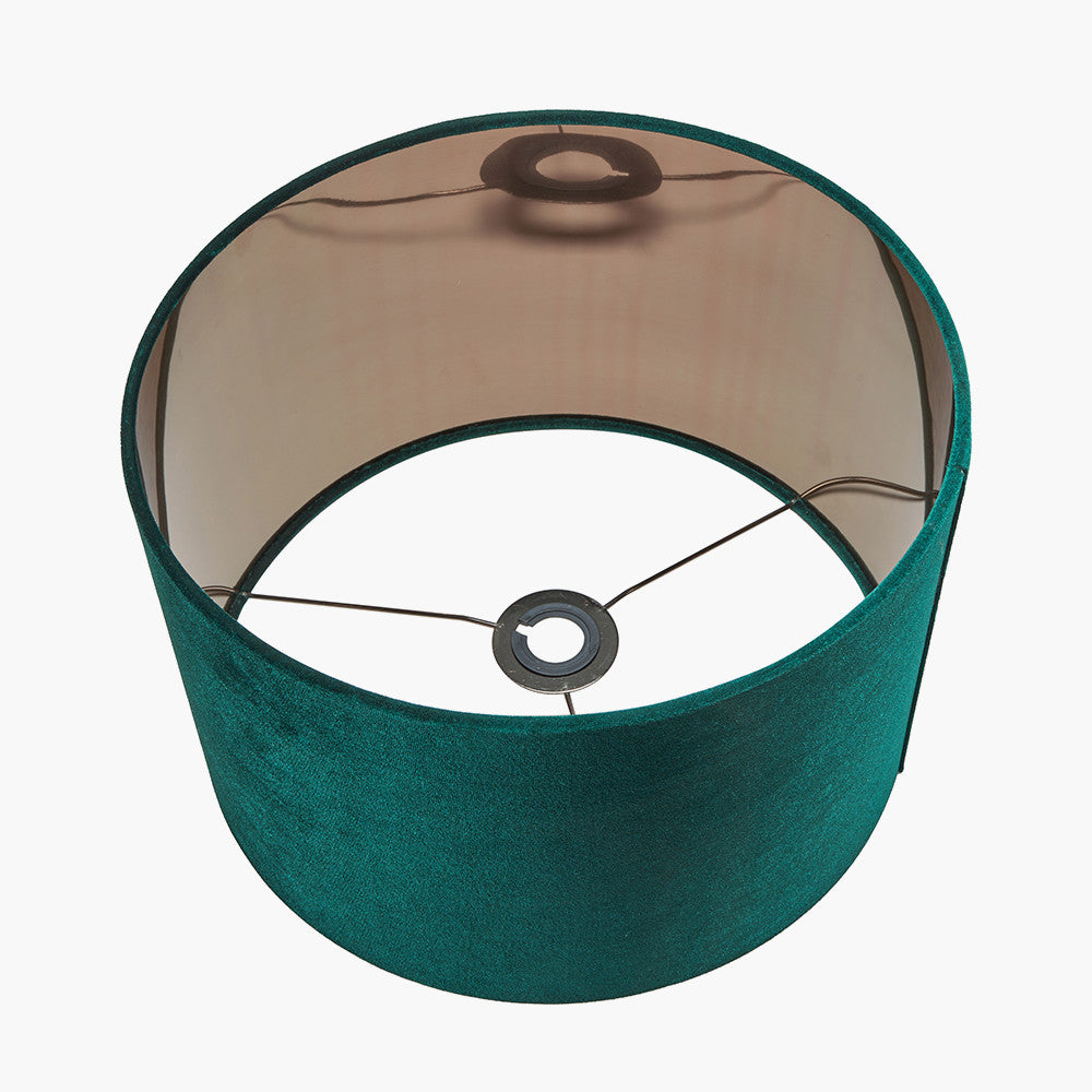 Bow 35cm Forest Green Velvet Cylinder Lampshade