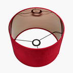 Bow 30cm Red Velvet Cylinder Lampshade