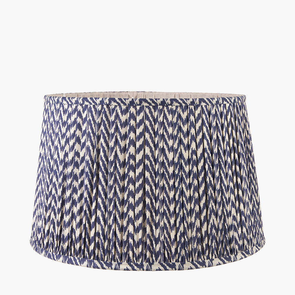 Vienna 30cm Blue Chevron Mushroom Pleat Lampshade