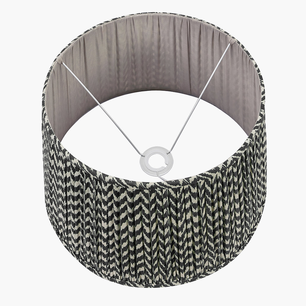 Vienna 50cm Black Chevron Mushroom Pleat Lampshade
