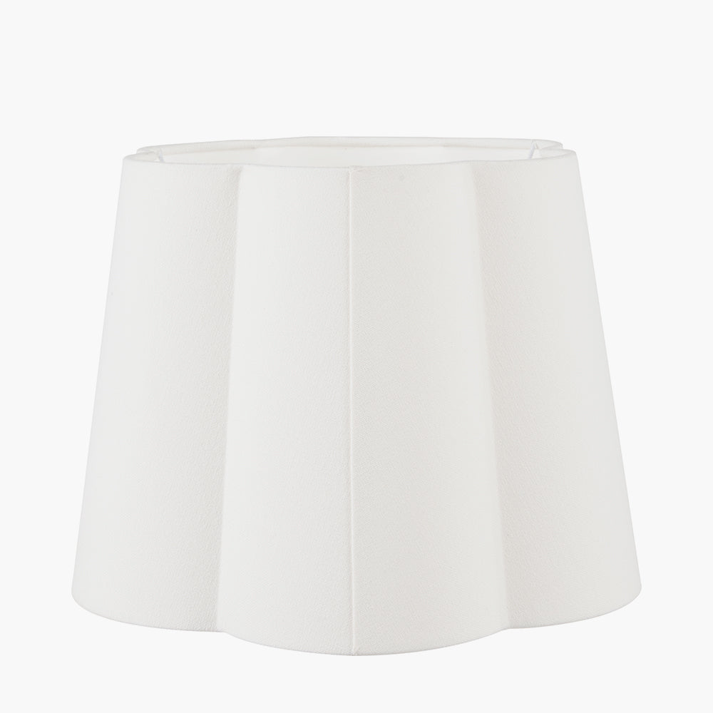 Posy 40cm White Handloom Scalloped Tapered Lampshade