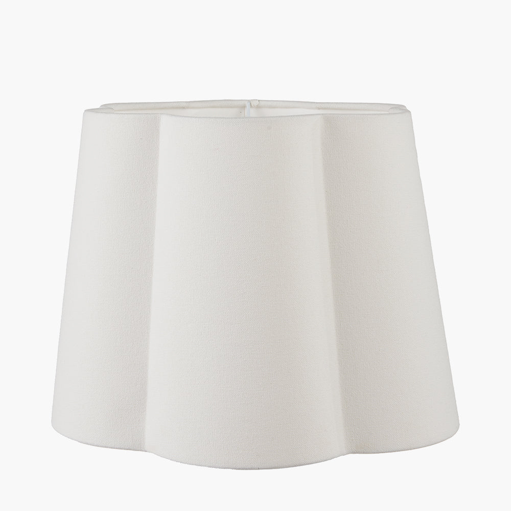Posy 40cm White Handloom Scalloped Tapered Lampshade