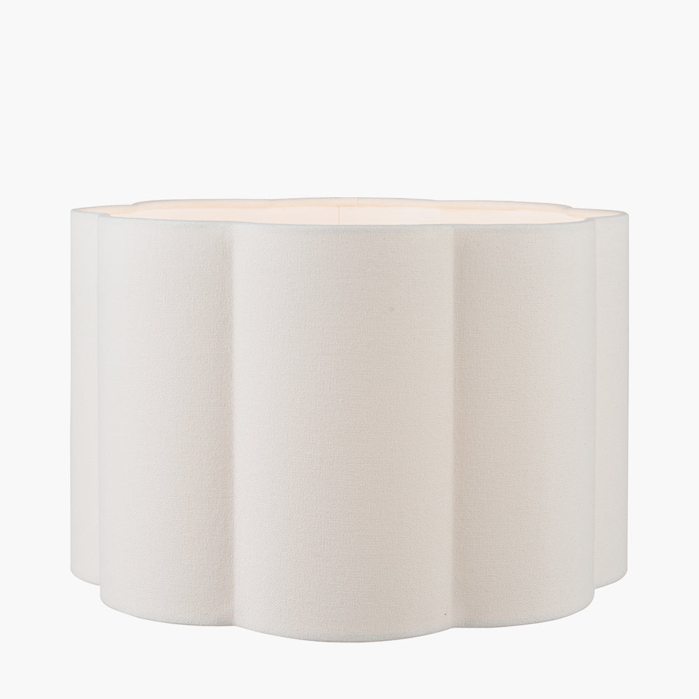 Bloom 30cm White Handloom Scalloped Cylinder Lampshade