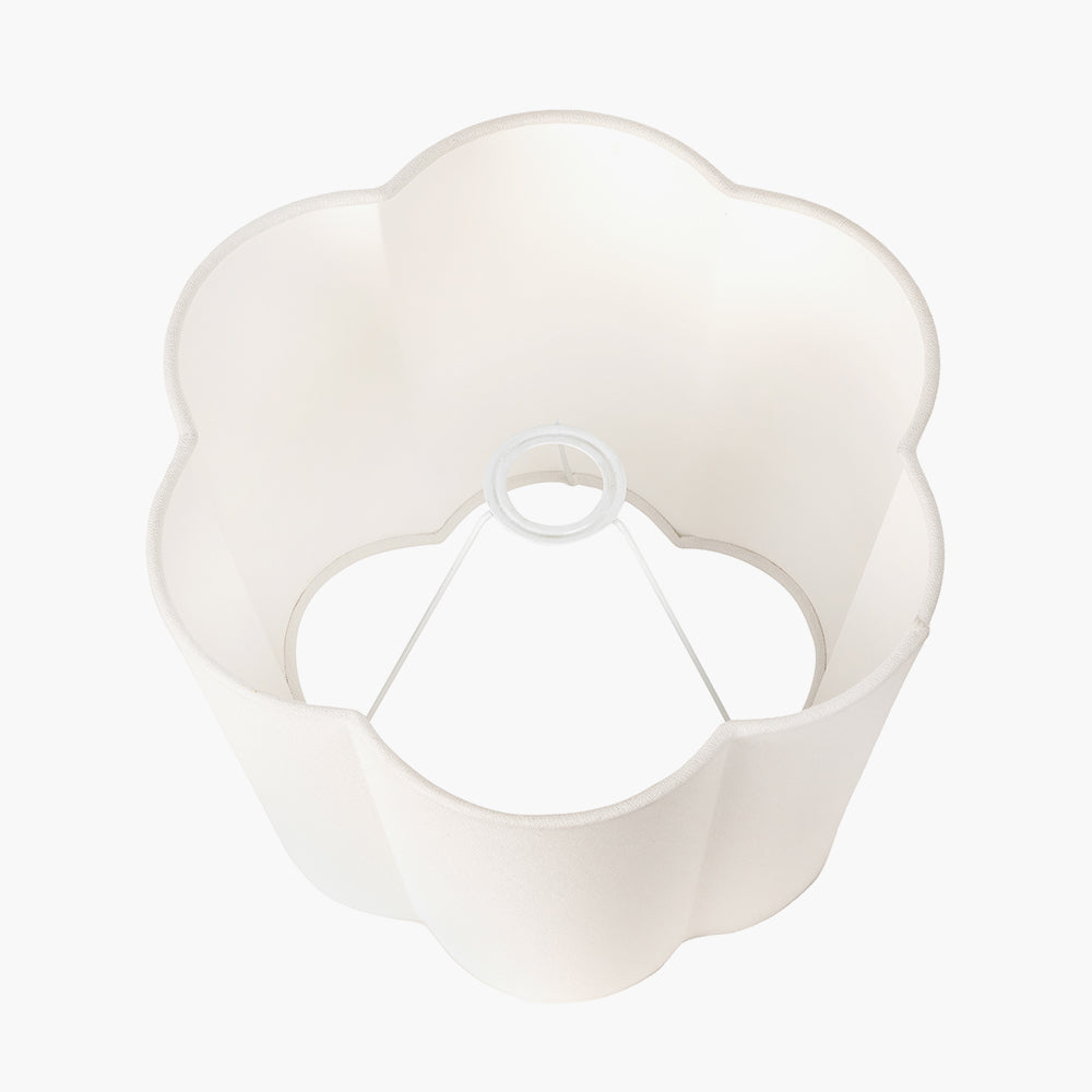 Bloom 30cm White Handloom Scalloped Cylinder Lampshade