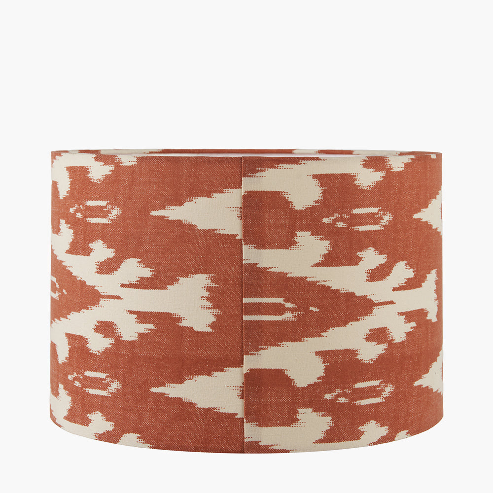 Lars 30cm Cinnamon Ikat Patterned Cylinder Lampshade