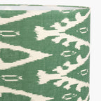 Lars 30cm Racing Green Ikat Patterned Cylinder Lampshade