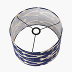 Lars 35cm Ocean Blue Ikat Patterned Cylinder Lampshade