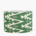 Lars 40cm Racing Green Ikat Patterned Cylinder Lampshade
