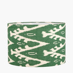 Lars 40cm Racing Green Ikat Patterned Cylinder Lampshade