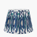 Izara 30cm Ocean Blue Ikat Patterned Mushroom Pleat Tapered Lampshade