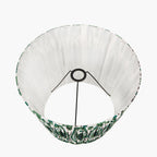 Izara 30cm Racing Green Ikat Patterned Mushroom Pleat Tapered Lampshade
