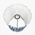 Izara 40cm Ocean Blue Ikat Patterned Mushroom Pleat Tapered Lampshade