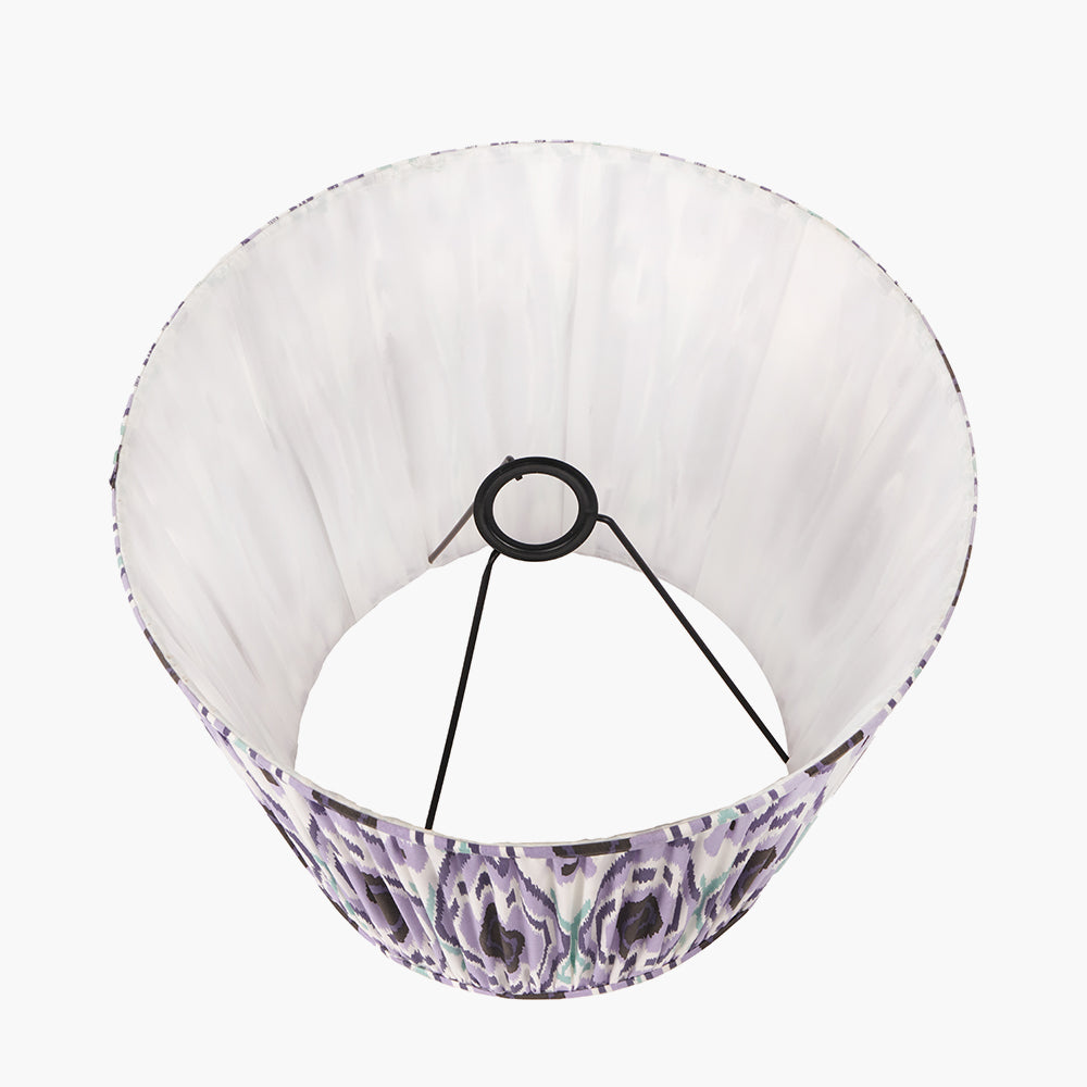 Izara 45cm Lilac Ikat Patterned Mushroom Pleat Tapered Lampshade