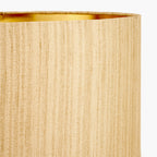 Stellan 30cm Gold Slubbed Faux Silk Gold Lined Cylinder Lampshade