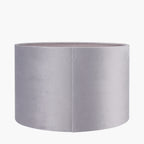 Rene 25cm Light Grey Velvet Cylinder Lampshade