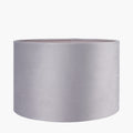 Rene 25cm Light Grey Velvet Cylinder Lampshade