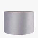 Rene 30cm Light Grey Velvet Cylinder Lampshade