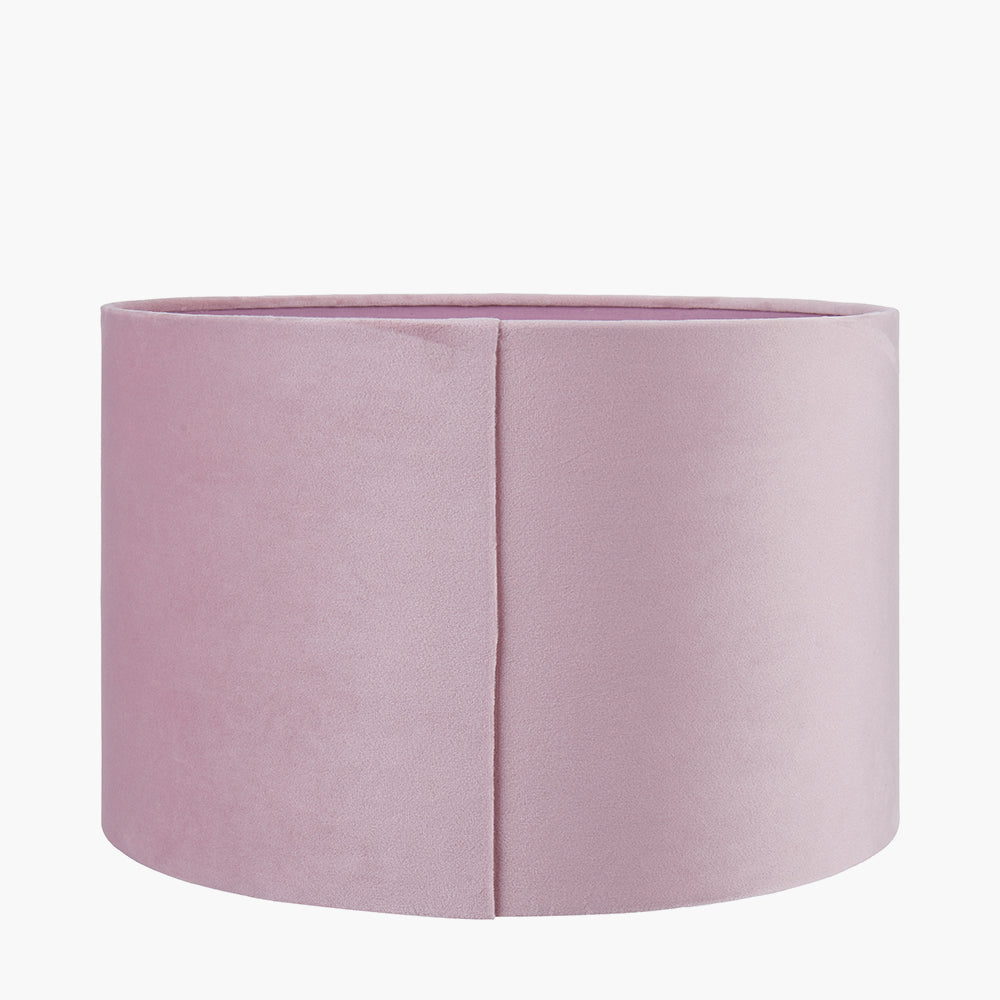 Rene 40cm Blush Velvet Cylinder Lampshade
