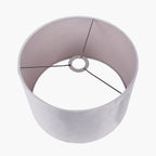 Rene 45cm Light Grey Velvet Cylinder Lampshade
