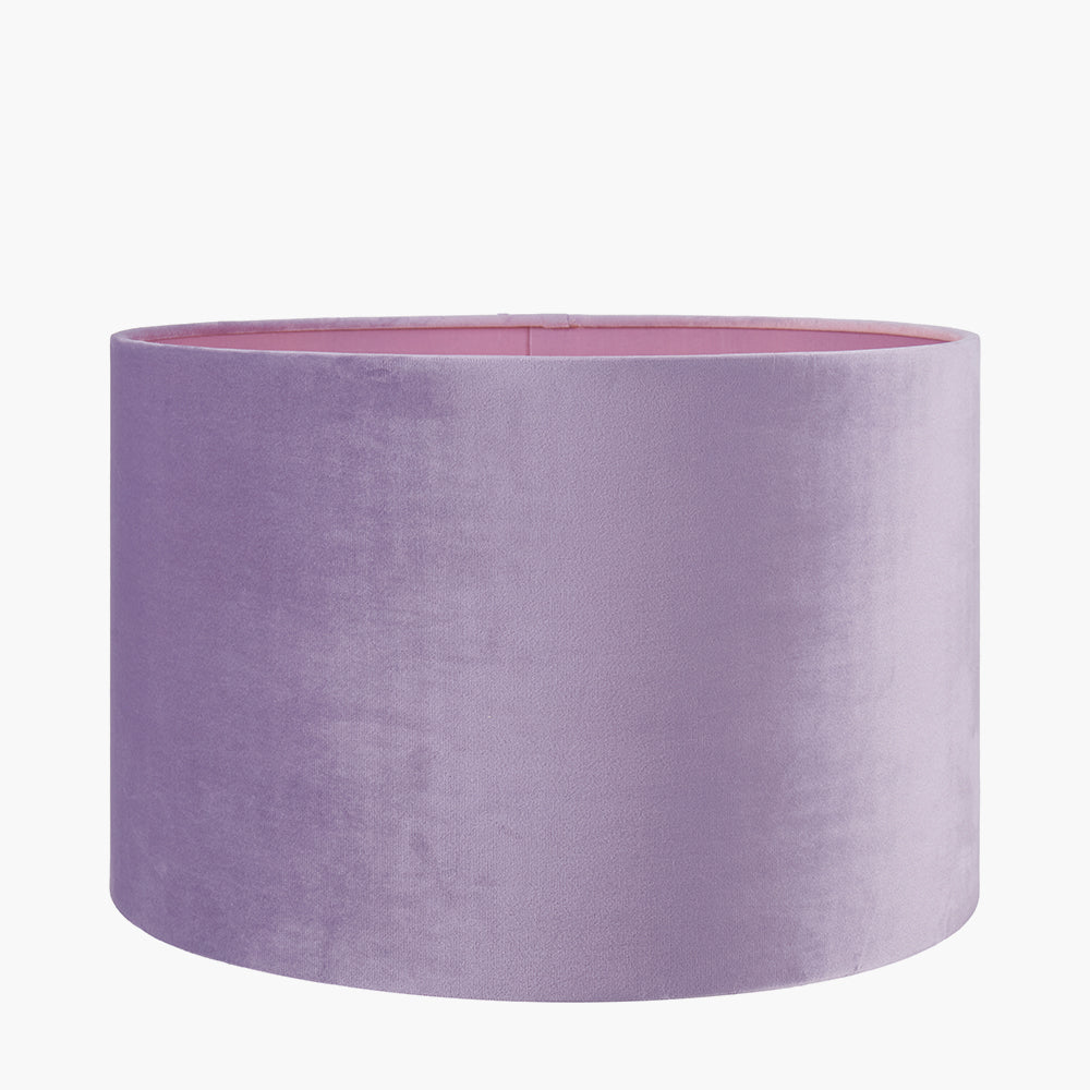 Rene 45cm Lilac Velvet Cylinder Lampshade