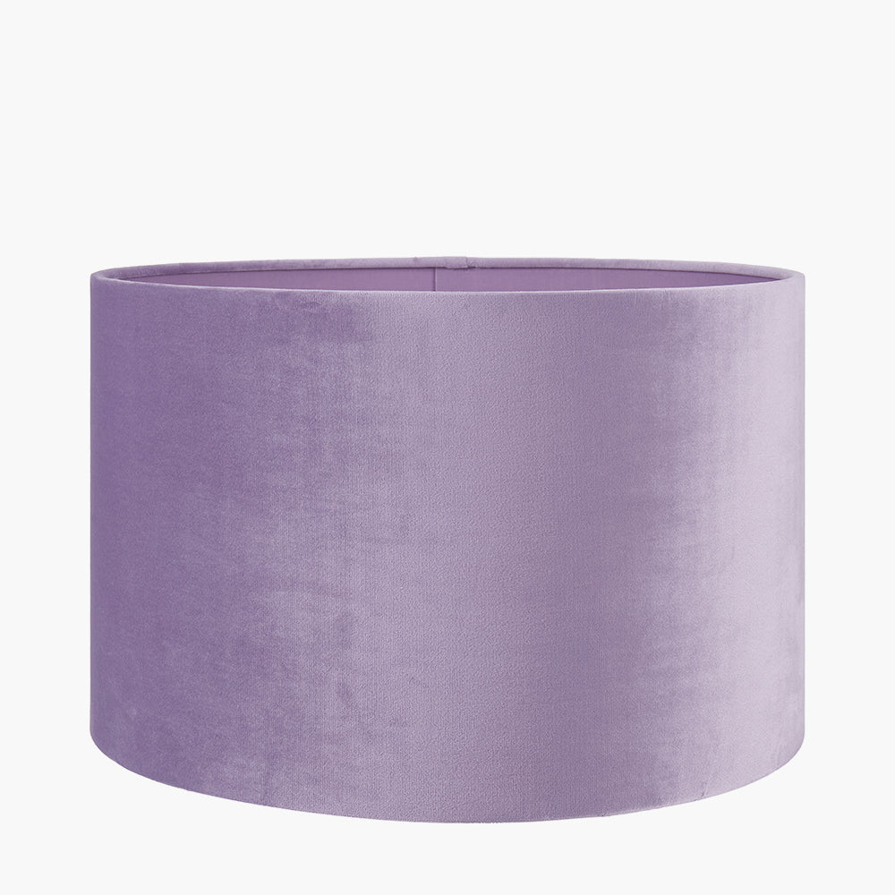 Rene 45cm Lilac Velvet Cylinder Lampshade