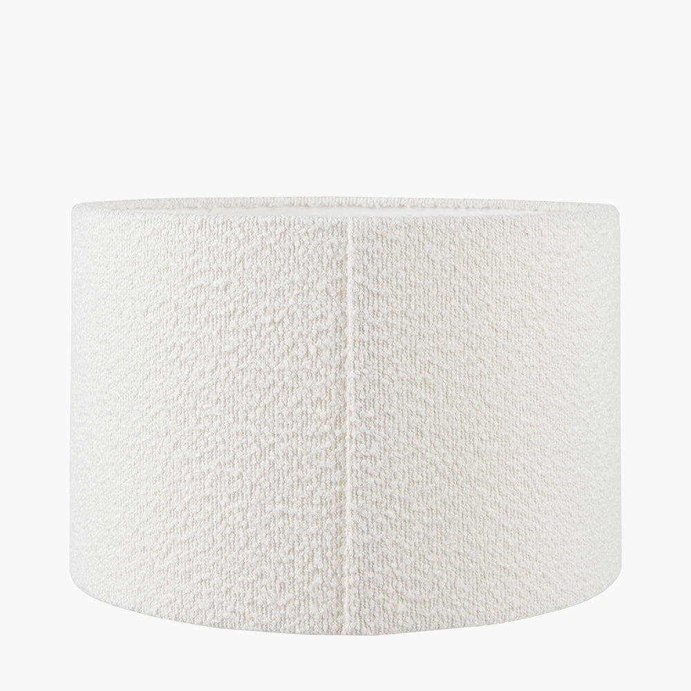 Rouen 30cm White Boucle Cylinder Lampshade