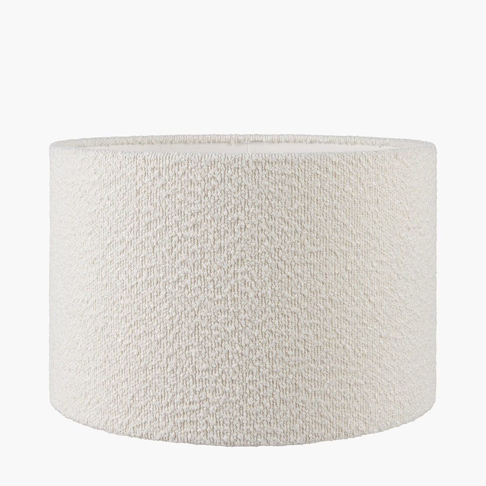 Rouen 35cm White Boucle Cylinder Lampshade