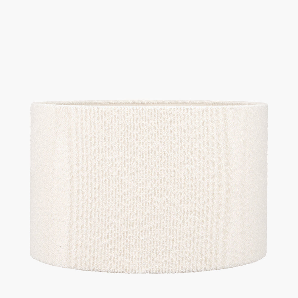 Rouen 50cm White Boucle Cylinder Lampshade