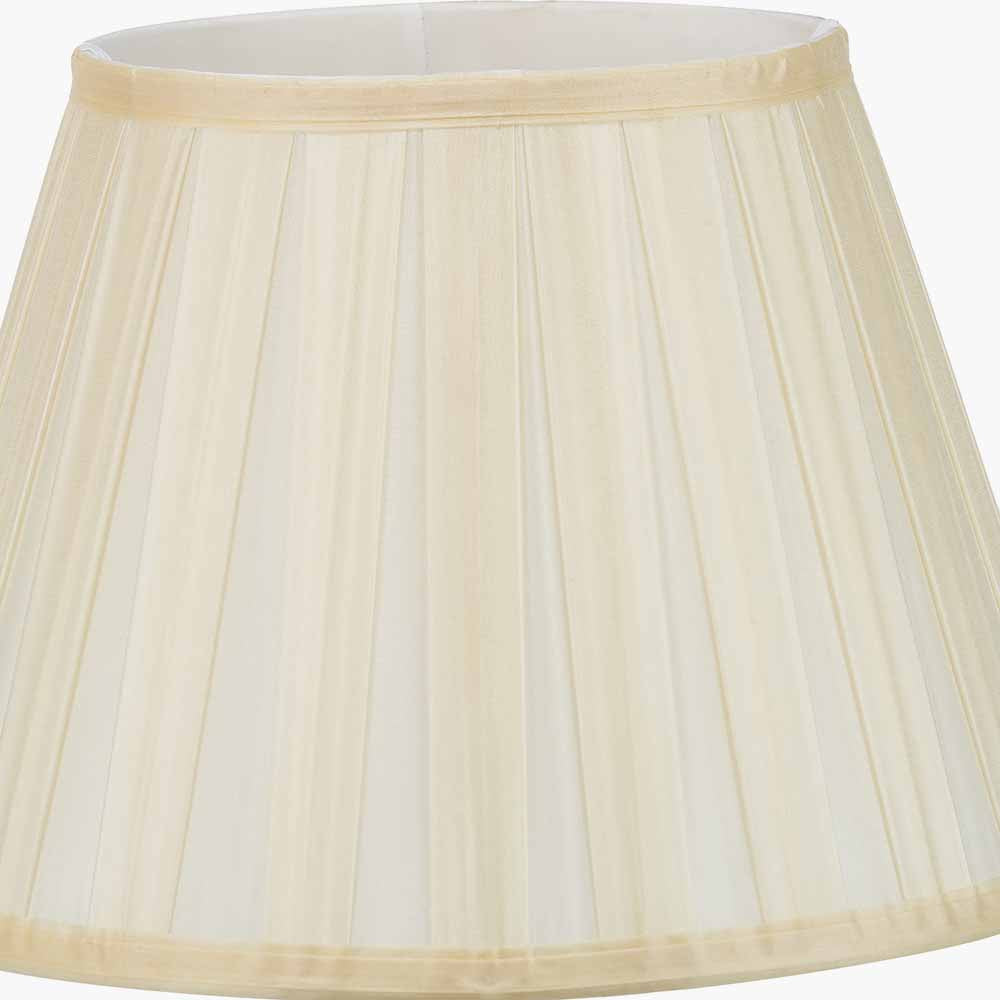 Maya 30cm Almond Silk Box Pleat Tapered Lampshade