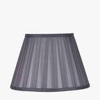 Maya 30cm Steel Grey Silk Box Pleat Tapered Lampshade