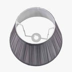Maya 35cm Steel Grey Silk Box Pleat Tapered Lampshade