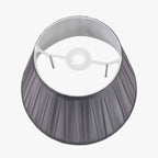 Maya 35cm Steel Grey Silk Box Pleat Tapered Lampshade