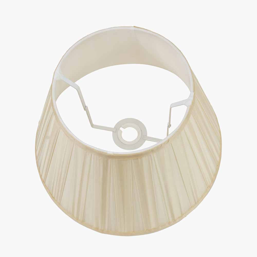 Maya 40cm Almond Silk Box Pleat Tapered Lampshade