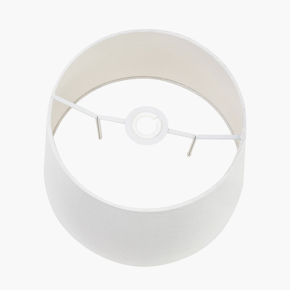 Lys 40cm White Self Lined Linen Tapered Lampshade