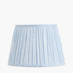 Thiago 35cm Ocean Blue Stripe Mushroom Pleat Tapered Lampshade