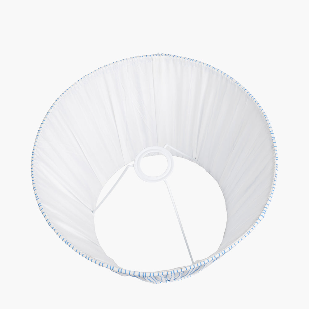 Thiago 35cm Ocean Blue Stripe Mushroom Pleat Tapered Lampshade