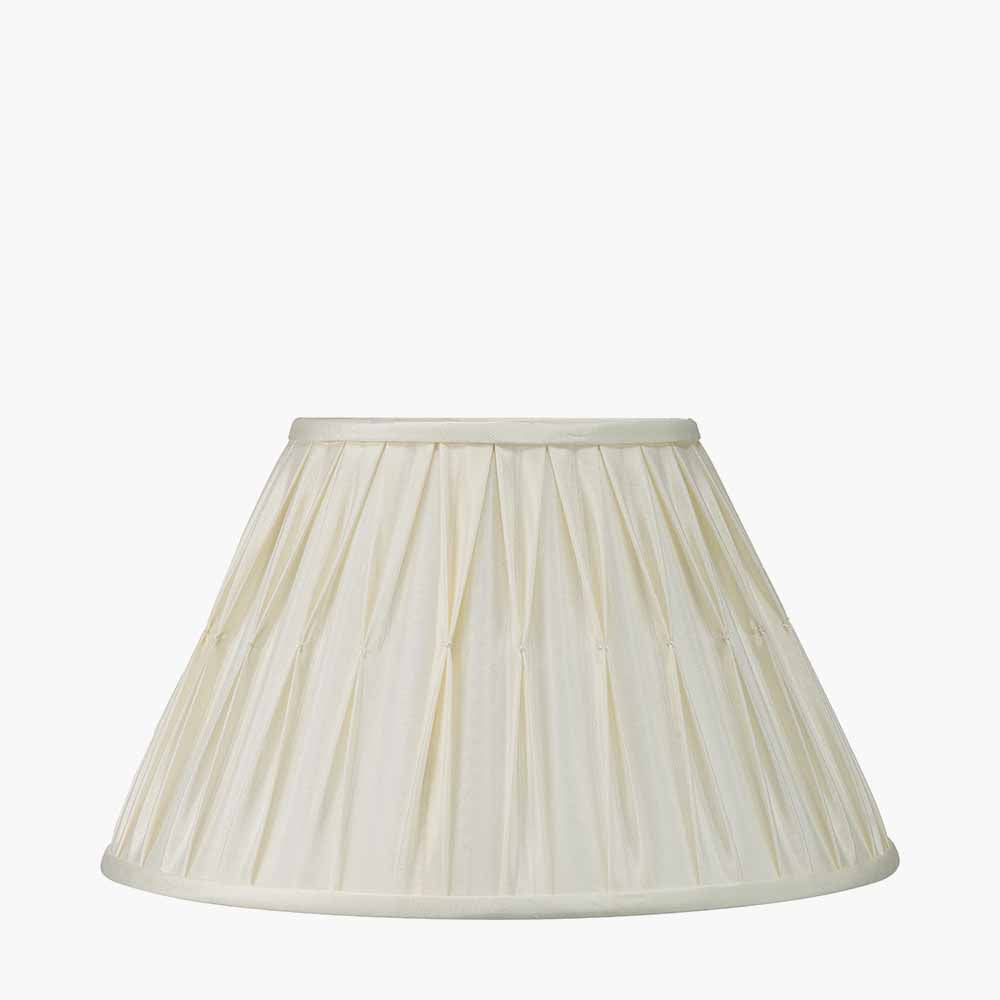 Garbo 40cm Cream Silk Mix Pinch Pleat Tapered Lampshade