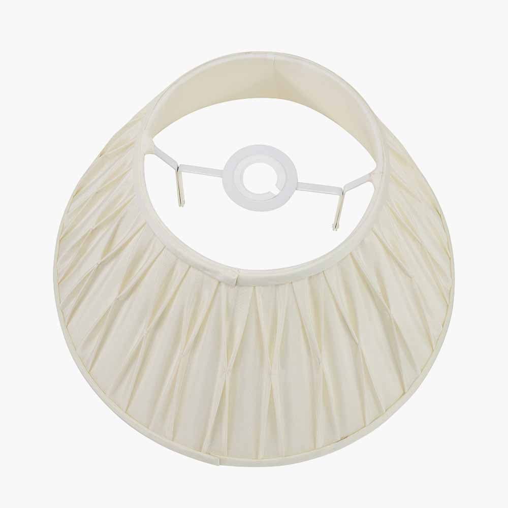 Garbo 40cm Cream Silk Mix Pinch Pleat Tapered Lampshade