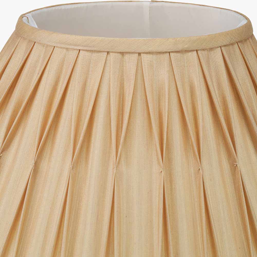 Garbo 40cm Gold Silk Mix Pinch Pleat Tapered Lampshade