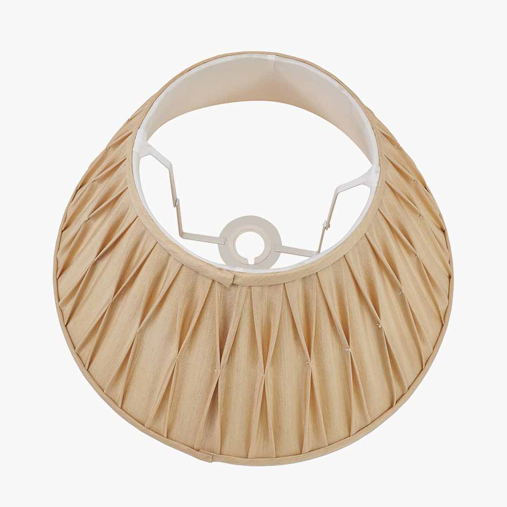 Garbo 50cm Gold Silk Mix Pinch Pleat Tapered Lampshade