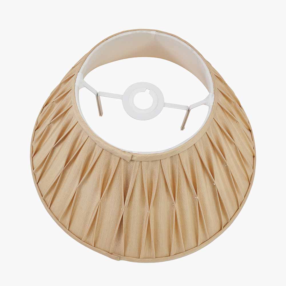 Garbo 50cm Gold Silk Mix Pinch Pleat Tapered Lampshade