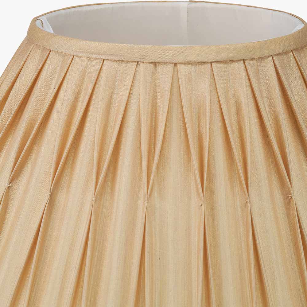 Garbo 50cm Gold Silk Mix Pinch Pleat Tapered Lampshade
