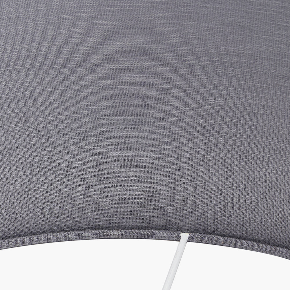 Lino 30cm Steel Grey Self Lined Linen Cylinder Lampshade