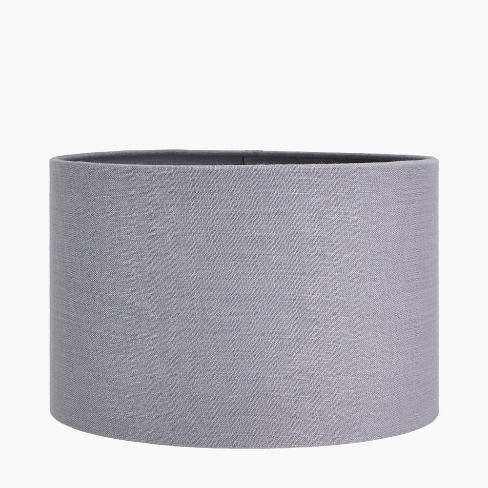 Lino 30cm Steel Grey Self Lined Linen Cylinder Lampshade