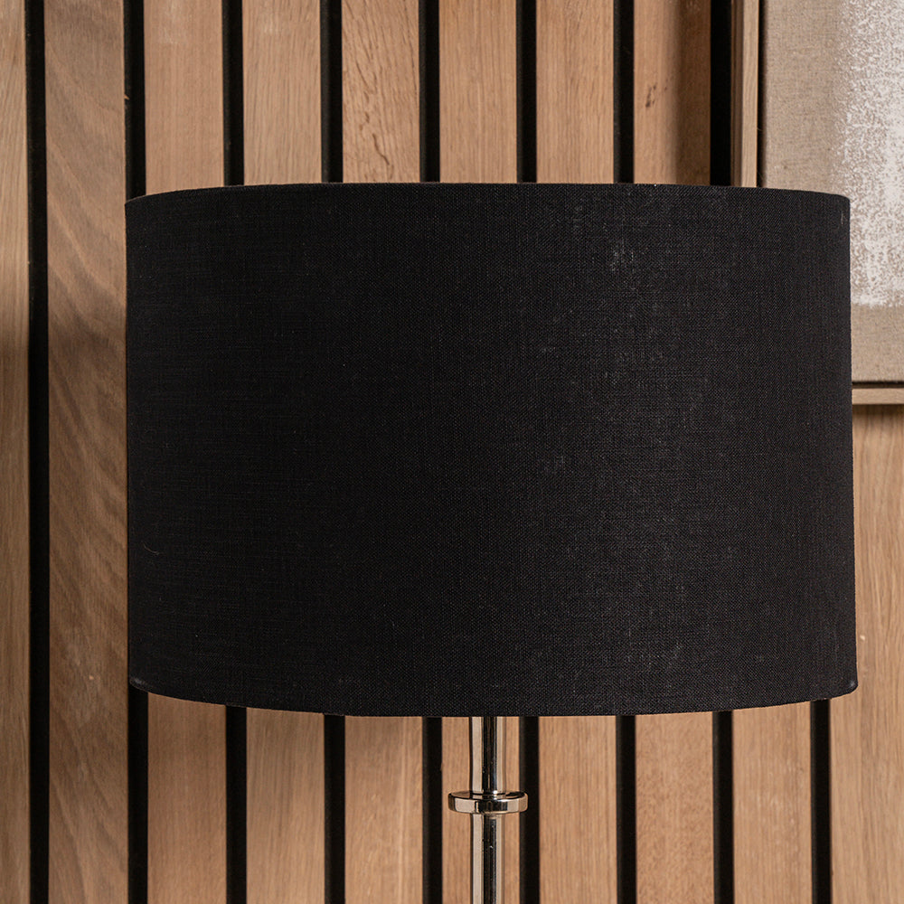 Lino 35cm Black Self Lined Linen Cylinder Lampshade
