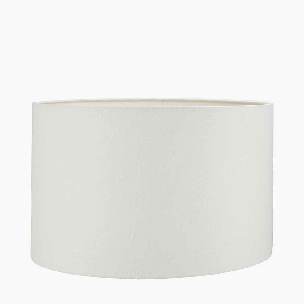 Lino 40cm White Self Lined Linen Cylinder Lampshade