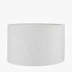 Lino 40cm White Self Lined Linen Cylinder Lampshade