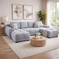 Azzuro Sofa Grey U Shape Corner Morgan | Malvern | Somerford | Calix | Euphoria | Plush Style