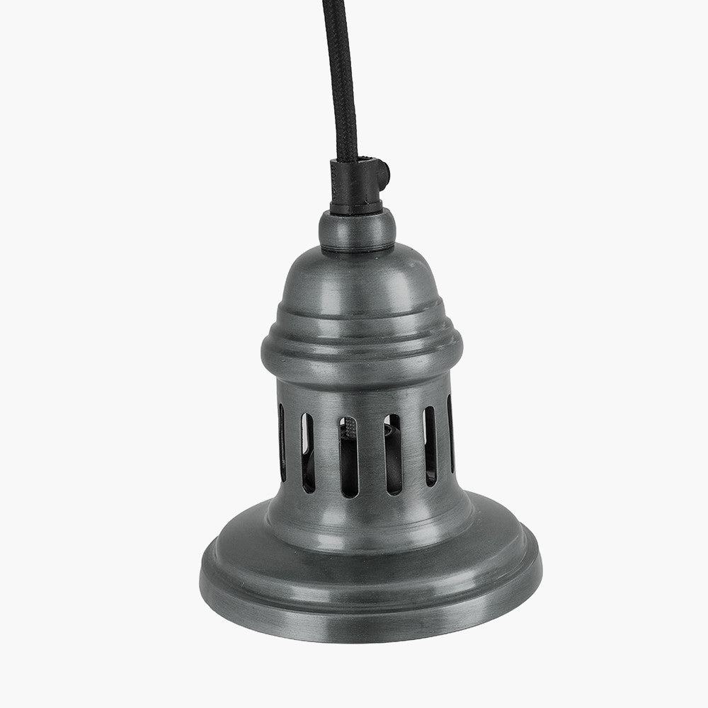 Dark Antique Silver Metal Electrical Ceiling Fitting for CafÃ© and Dome Pendants