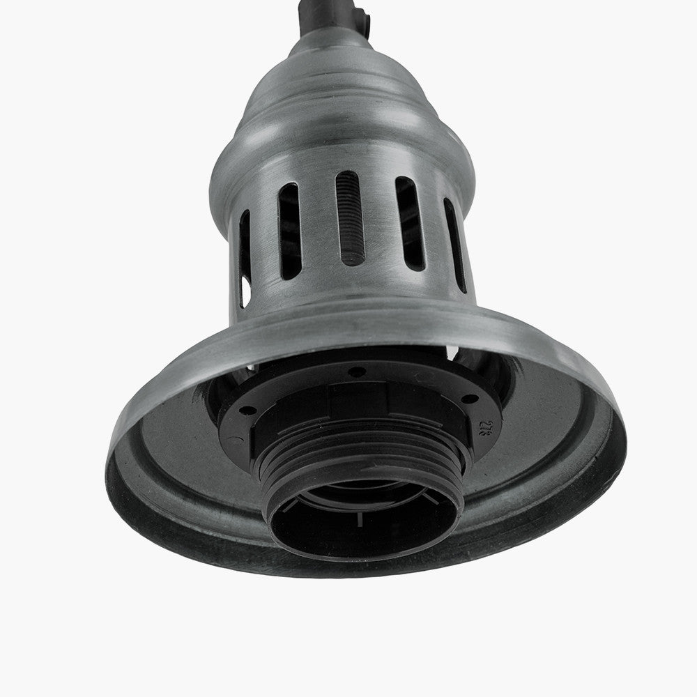 Dark Antique Silver Metal Electrical Ceiling Fitting for CafÃ© and Dome Pendants